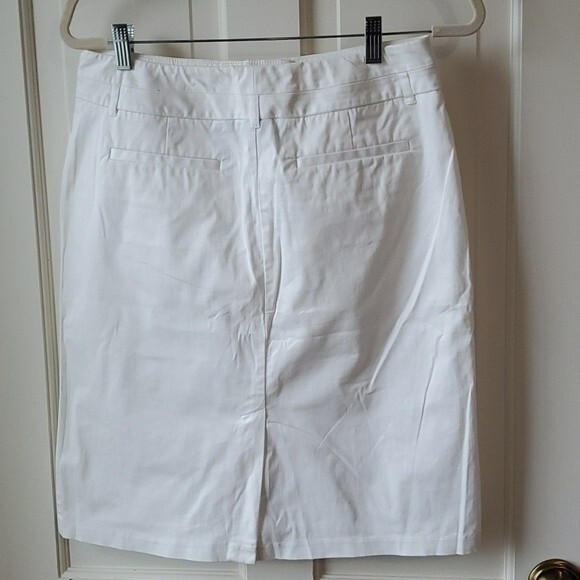 NY & CO STRAIGHT PENCIL SKIRT WHITE COTTON SIZE 6 - Picture 4 of 7
